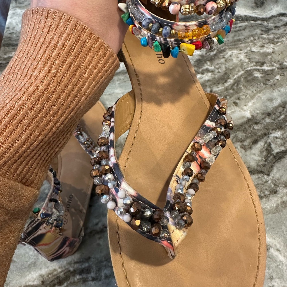 Zigi Soho Colorful Beaded Women's Sandals Size 7.5 - Picture 13 of 14